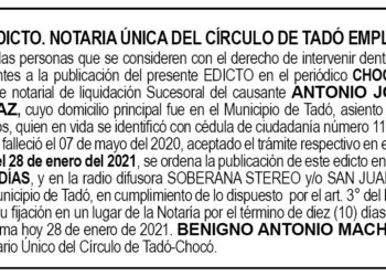 Edicto Antonio José Moreno Paz