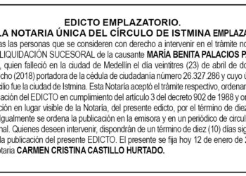 Edicto María Benita Palacios