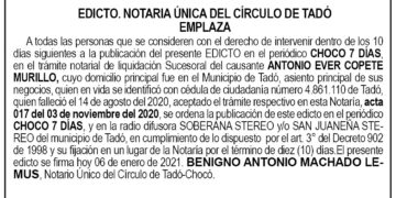 Edicto Antonio Ever Copete Murillo