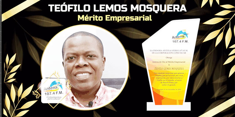Teófilo Lemos Mosquera, empresario chocoano que lidera el Puerto de Pisisí, en Turbo