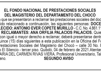 Edicto 2do. aviso Antonio Ever Copete Murillo