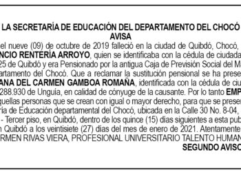 Edicto 2do. aviso Florencio Rentería Arroyo