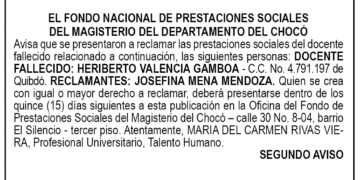 Edicto 2do. aviso Heriberto Valencia Gamboa