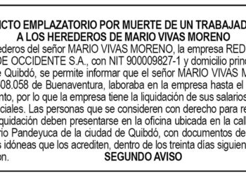 Edicto 2do. aviso Mario Vivas Moreno