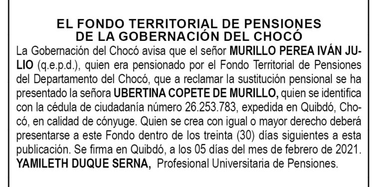Edicto Iván Julio Murillo Perea
