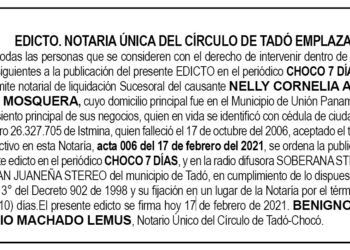 Edicto Nelly Cornelia Aguilar Mosquera