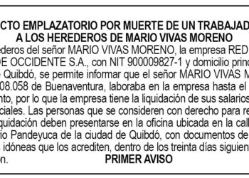 Edicto 1er. aviso Mario Vivas Moreno