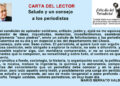 Correo del lector: Saludo y un consejo a los periodistas