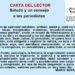 Correo del lector: Saludo y un consejo a los periodistas