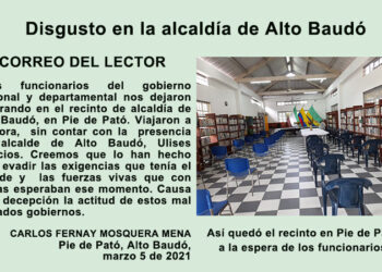 Disgusto en la alcaldía de Alto Baudó