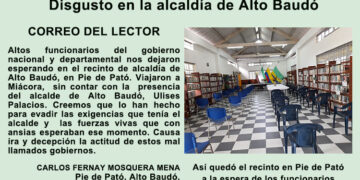 Disgusto en la alcaldía de Alto Baudó