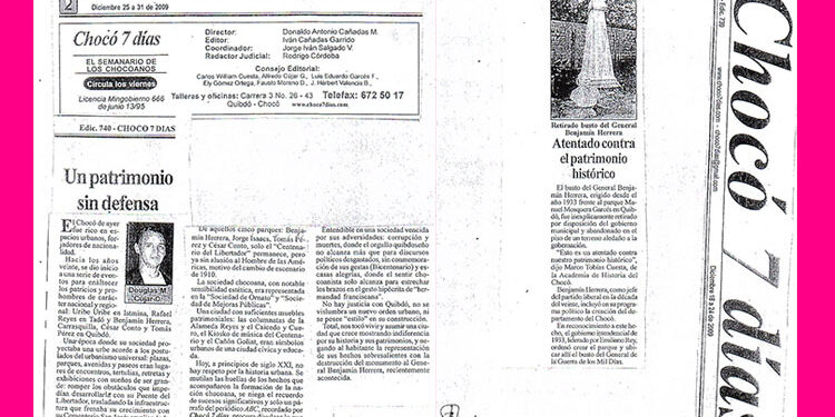 ¿Del monumento a Benjamín Herrera vendido como chatarra qué le reconstruimos?