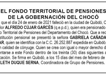 Edicto Alfredo Cújar Garcés