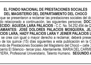 Edicto 2do. aviso Águeda Lara Palacios