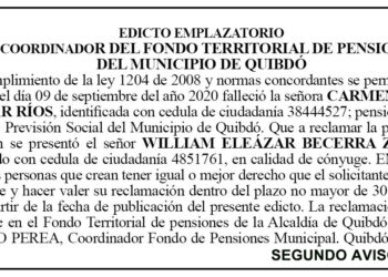 Edicto 2do. aviso Carmen Niela Salazar Ríos