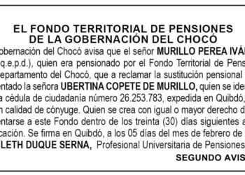Edicto 2do. aviso Iván Julio Murillo Perea