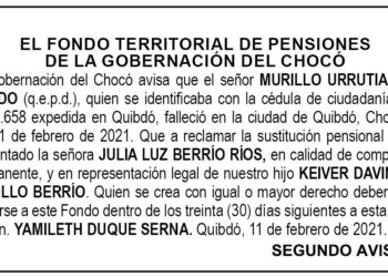 Edicto 2do. aviso Luis Amado Murillo Urrutia