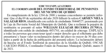 Edicto Carmen Niela Salazar Ríos