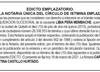 Edicto Libia Peña Membache