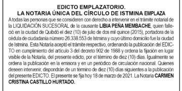 Edicto Libia Peña Membache