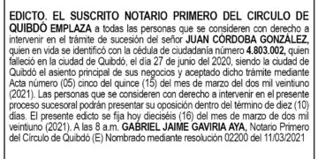 Edicto Juan Córdoba González