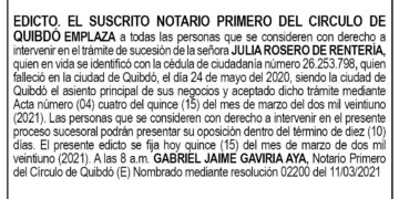 Edicto Julia Rosero de Rentería