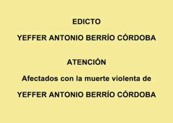 Edicto Yeffer Antonio Berrío Córdoba
