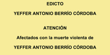 Edicto Yeffer Antonio Berrío Córdoba
