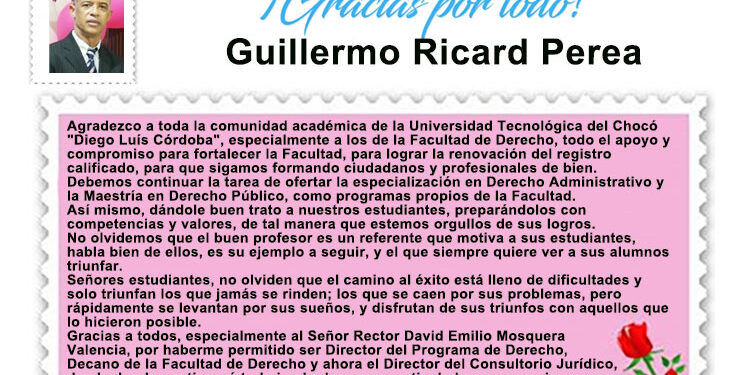 Guillermo Ricard Perea: agradecimiento laboral