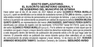 Edicto 2do. aviso Uldarico Perea Murillo
