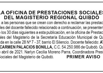 Edicto 1er. aviso Ayles del Carmen Palacios Bonilla