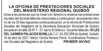 Edicto 1er. aviso Ayles del Carmen Palacios Bonilla