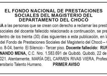 Edicto 1er. aviso Rurico Fernando Mena