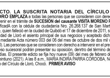 Edicto 1er. aviso Visita Moreno Pino