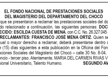 Edicto 2do. aviso Escilda Cuesta de Mena