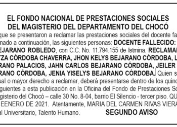 Edicto 2do. aviso Jhon Eli Bejarano Robledo