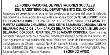 Edicto 2do. aviso Jhon Eli Bejarano Robledo