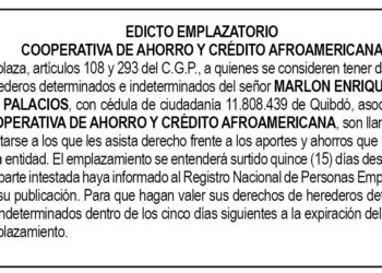 Edicto Marlon Enrique Rentería Palacios