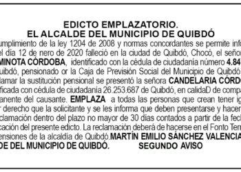 Edicto 2do. aviso Plinio Minota Córdoba