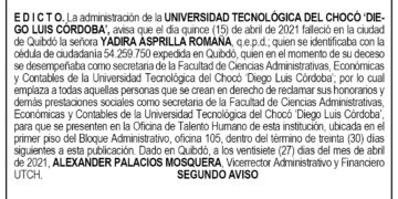 Edicto 2do. aviso Yadira Asprilla Romaña
