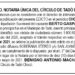 Edicto Berto Gaspar Mosquera