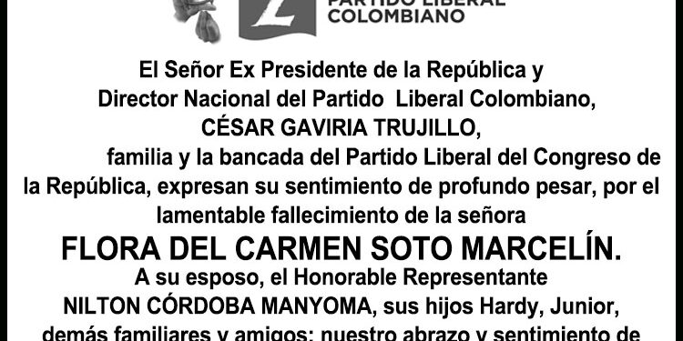 Condolencias del Partido Liberal