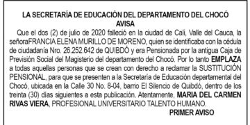Edicto 1er. aviso Francia Helena Murillo de Moreno