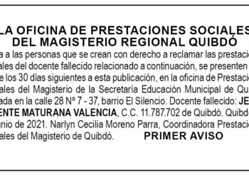 Edicto 1er. aviso Jesús Vicente Maturana Valencia