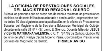Edicto 1er. aviso Jesús Vicente Maturana Valencia
