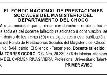 Edicto 1er. aviso Luz María Torres Ocoro