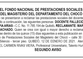 Edicto 2do. aviso Emelino Tapia Arias