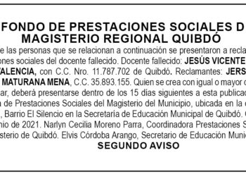 Edicto 2do. aviso Jesús Vicente Maturana Valencia
