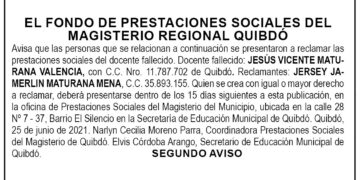 Edicto 2do. aviso Jesús Vicente Maturana Valencia