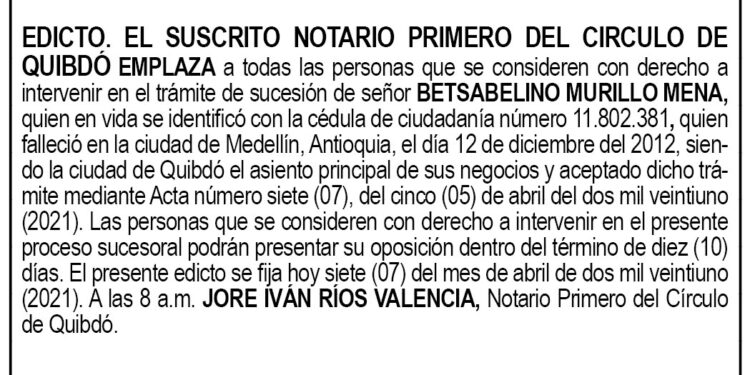 Edicto Betsabelino Murillo Mena